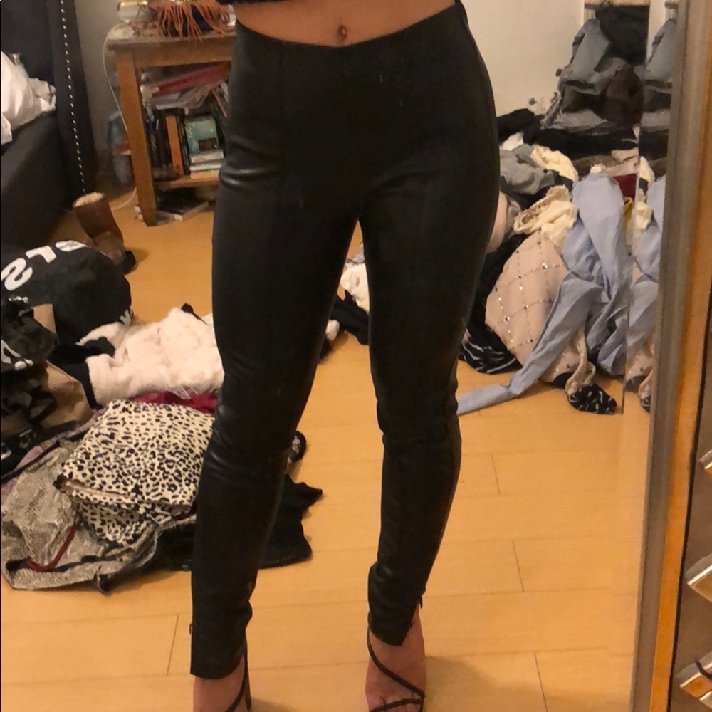 Faux leather black Zara high waisted pants
